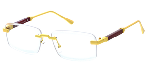 5334CLR Unisex Metal Medium Vintage Inspired Rectangle Frame w/ Diamond Cut Clear Lens