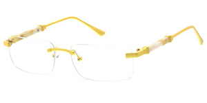 5339CLR Unisex Metal Medium Vintage Inspired Rectangle Frame w/ Clear Lens