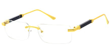 5339CLR Unisex Metal Medium Vintage Inspired Rectangle Frame w/ Clear Lens