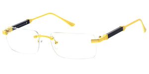 5339CLR Unisex Metal Medium Vintage Inspired Rectangle Frame w/ Clear Lens
