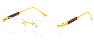 5339CLR Unisex Metal Medium Vintage Inspired Rectangle Frame w/ Clear Lens