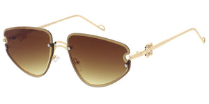 5342 Women's Large Metal Vintage Inspired Geometrical Frame