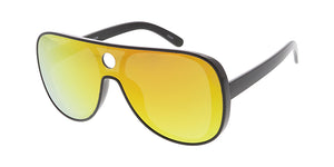7413RV Plastic Large Shield Aviator Frame w/ Color Mirror Lens