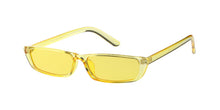 7559CRY/COL Women's Plastic Small 90s Retro Rectangular Crystal Color Frame w/ Color Lens