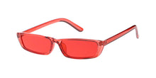7559CRY/COL Women's Plastic Small 90s Retro Rectangular Crystal Color Frame w/ Color Lens