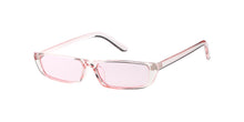 7559CRY/COL Women's Plastic Small 90s Retro Rectangular Crystal Color Frame w/ Color Lens