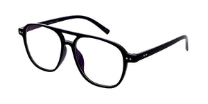 80178BLF/CLR Women's Plastic Large Aviator Frame Blue Light Filtering Computer Glasses