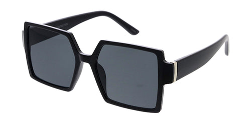 80216 Women's Plastic Large Square Frame w/ Metal Accent on Temple