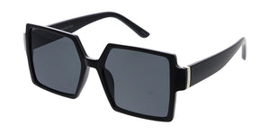 80216 Women's Plastic Large Square Frame w/ Metal Accent on Temple