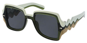 80534 Unisex Plastic Large Square Frame w/ Wavy Temple