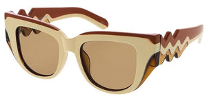 80535 Unisex Plastic Large Cat Eye Frame w/ Wavy Temple