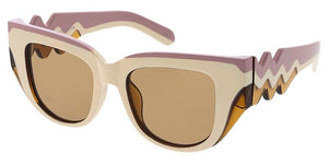 80535 Unisex Plastic Large Cat Eye Frame w/ Wavy Temple