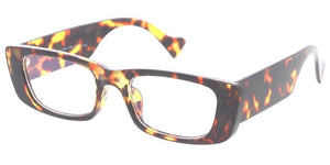 80545BLF/CLR Women's Plastic Small Rectangular Hipster Vintage Inspired Computer Glasses Blue Light Filtering Clear Lens