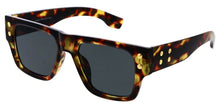 80551 Unisex Plastic Large Square  Frame w/ Metal Temple Accent