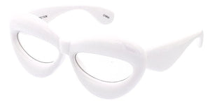 80555CLR Unisex Plastic Large Puffy Cat Eye Frame w/ Clear Lens