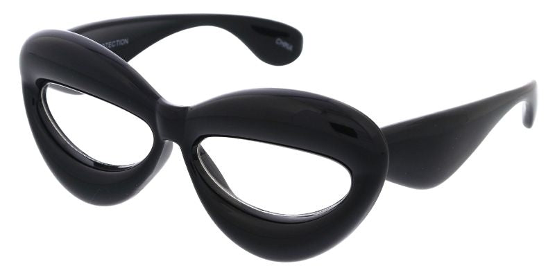 80555CLR Unisex Plastic Large Puffy Cat Eye Frame w/ Clear  display picture 1