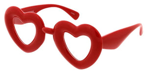 80557HRT/CLR Unisex Plastic Large Puffy Heart Frame w/ Clear Lens