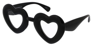 80557HRT/CLR Unisex Plastic Large Puffy Heart Frame w/ Clear Lens