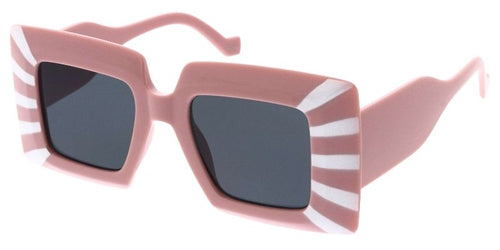 80590 Unisex Plastic Large Square Striped Frame