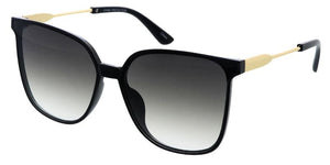 80632 Women's Large Plastic Square Hipster Frame w/ Metal Temple