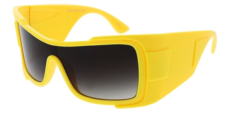 80636 Women's Plastic Large Rectangular Futuristic Shield Frame