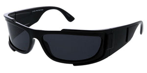 80637 Women's Plastic Large Rectangular Futuristic Wrap Frame