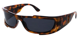 80637 Women's Plastic Large Rectangular Futuristic Wrap Frame
