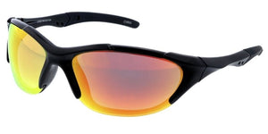 80646ME/RV Men's Medium Plastic Sports Wrap Half Frame w/ Color Mirror Lens