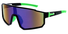80652ME/REV Men's Plastic Large Sports Shield w/ Color Spectrum Mirror Lens