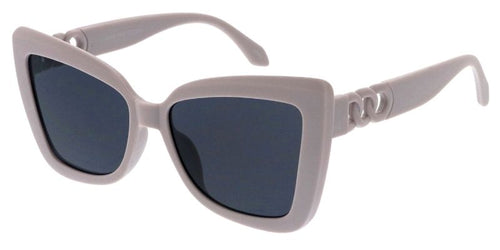 80660 Women's Plastic Large Square Frame w/ Chain Temple Accent
