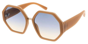 80694 Women's Plastic Large Heptagonal Frame w/ Metal Accent
