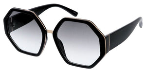 80694 Women's Plastic Large Heptagonal Frame w/ Metal Accent