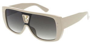 80761 Unisex Plastic Large Rounded Shield Frame w/ Rhinestone Adornment