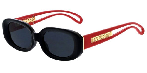 80762 Women's Plastic Medium Oval Frame w/ Chain Temple Accent