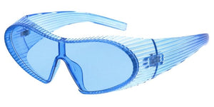 80782 Unisex Plastic Medium Wrap Around Futuristic Shield Ribbed Frame