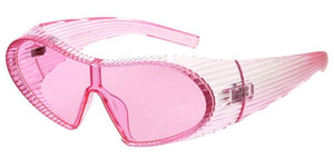 80782 Unisex Plastic Medium Wrap Around Futuristic Shield Ribbed Frame