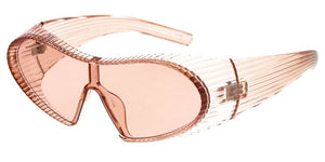 80782 Unisex Plastic Medium Wrap Around Futuristic Shield Ribbed Frame