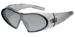 80782 Unisex Plastic Medium Wrap Around Futuristic Shield Ribbed Frame