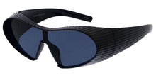 80782 Unisex Plastic Medium Wrap Around Futuristic Shield Ribbed Frame