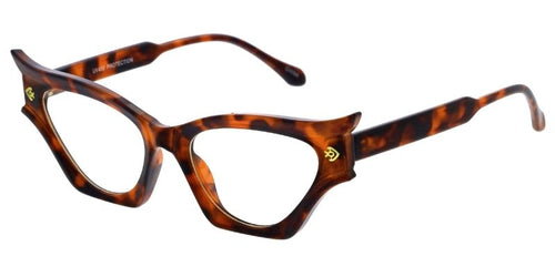 80798CLR Women's Plastic Medium Winged Cat Eye Frame w/ Clear Lens