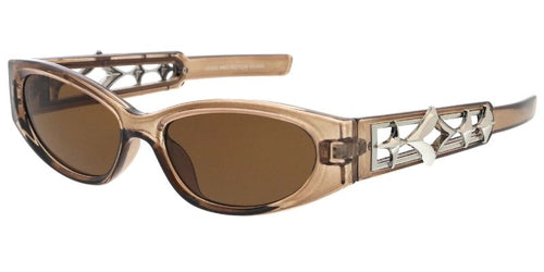 80819 Unisex Plastic Medium Oval Frame w/ Metal Accents On Temple