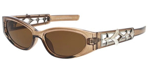 80819 Unisex Plastic Medium Oval Frame w/ Metal Accents On Temple