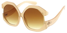 80848 Women's Oversized Plastic 70's Vintage Inspired Round Frame w/ Dropped temple