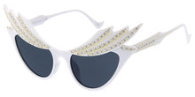 80886RH Women's Plastic Medium Feathered Cat Eye Frame w/ Rhinestones