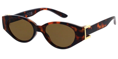 80918 Women's Plastic Medium Oval Frame w/ Metal Accents On Temple
