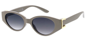 80918 Women's Plastic Medium Oval Frame w/ Metal Accents On Temple