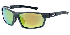 80933ME/RV Men's Plastic Casual Large Square Frame w/ Color Mirror Lens