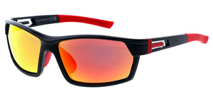 80933ME/RV Men's Plastic Casual Large Square Frame w/ Color Mirror Lens