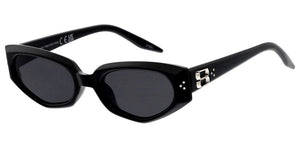 80940 Unisex Plastic Medium Cat Eye Frame w/ Metal Accents On Temple