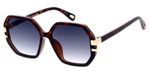 80943 Women's Large Plastic 70's Vintage Inspired Round Frame w/ Metal Accent